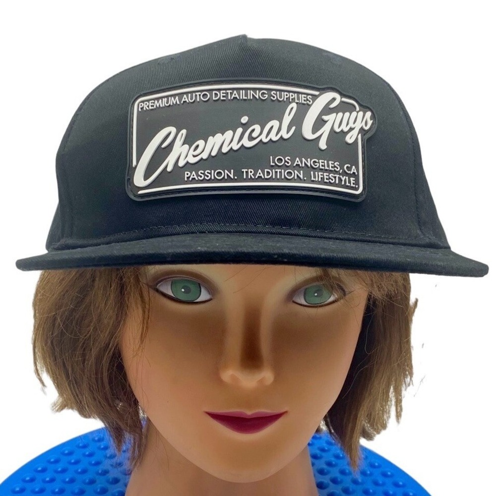 Chemical Guys Los Angeles Car Culture Adjustable Hat Snapback Black Rubber Patch